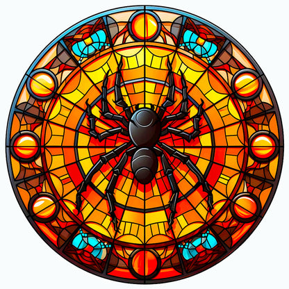 Glass Halloween Spider - Full Round Drill Diamond Painting 50*50CM