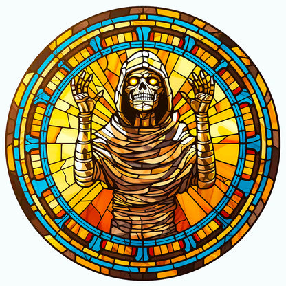 Glass Halloween Mummy - Full Round Drill Diamond Painting 50*50CM