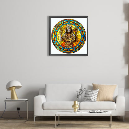 Glass Halloween Mummy - Full Round Drill Diamond Painting 50*50CM