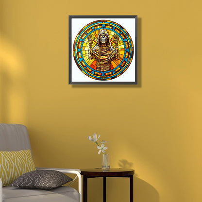 Glass Halloween Mummy - Full Round Drill Diamond Painting 50*50CM