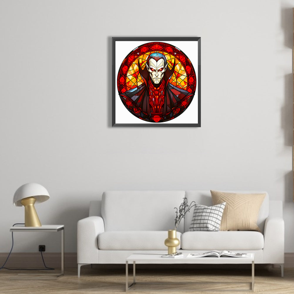 Glass Halloween Vampire - Full Round Drill Diamond Painting 50*50CM