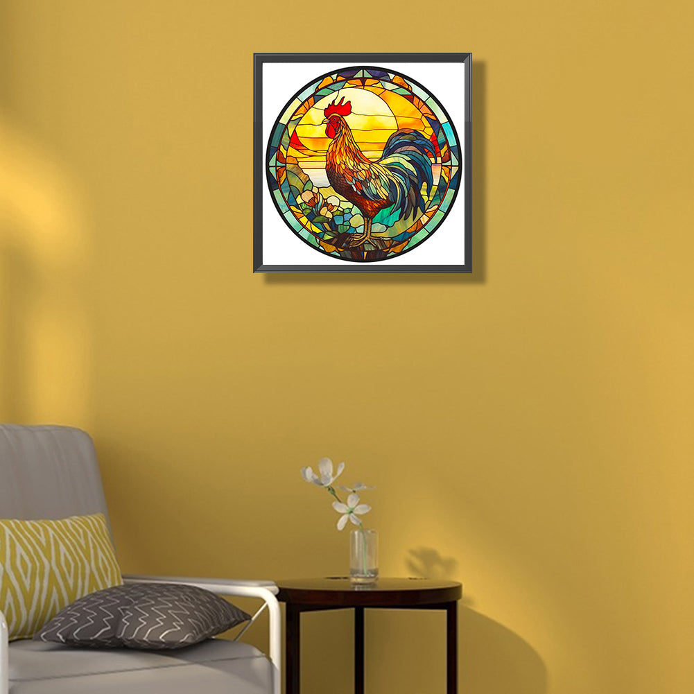 Glass Painted Rooster - Full Round Drill Diamond Painting 40*40CM