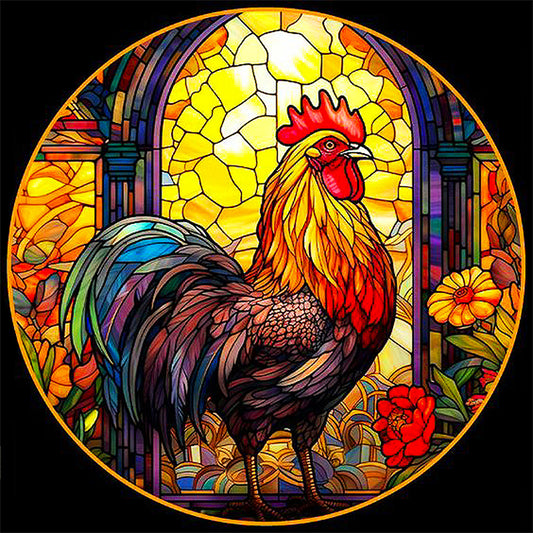 Glass Painted Rooster - Full Round Drill Diamond Painting 40*40CM