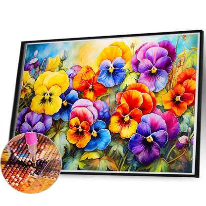 Pansy Field - Full Round Drill Diamond Painting 60*40CM