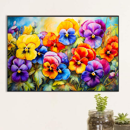 Pansy Field - Full Round Drill Diamond Painting 60*40CM