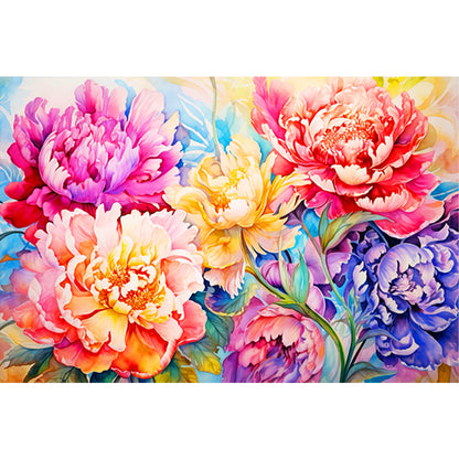 Peony Field - Full Round Drill Diamond Painting 60*40CM
