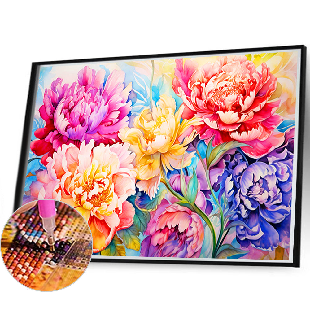 Peony Field - Full Round Drill Diamond Painting 60*40CM