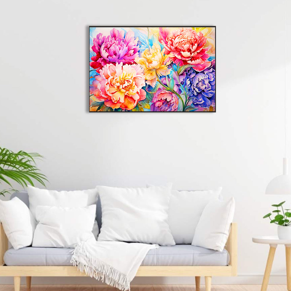 Peony Field - Full Round Drill Diamond Painting 60*40CM