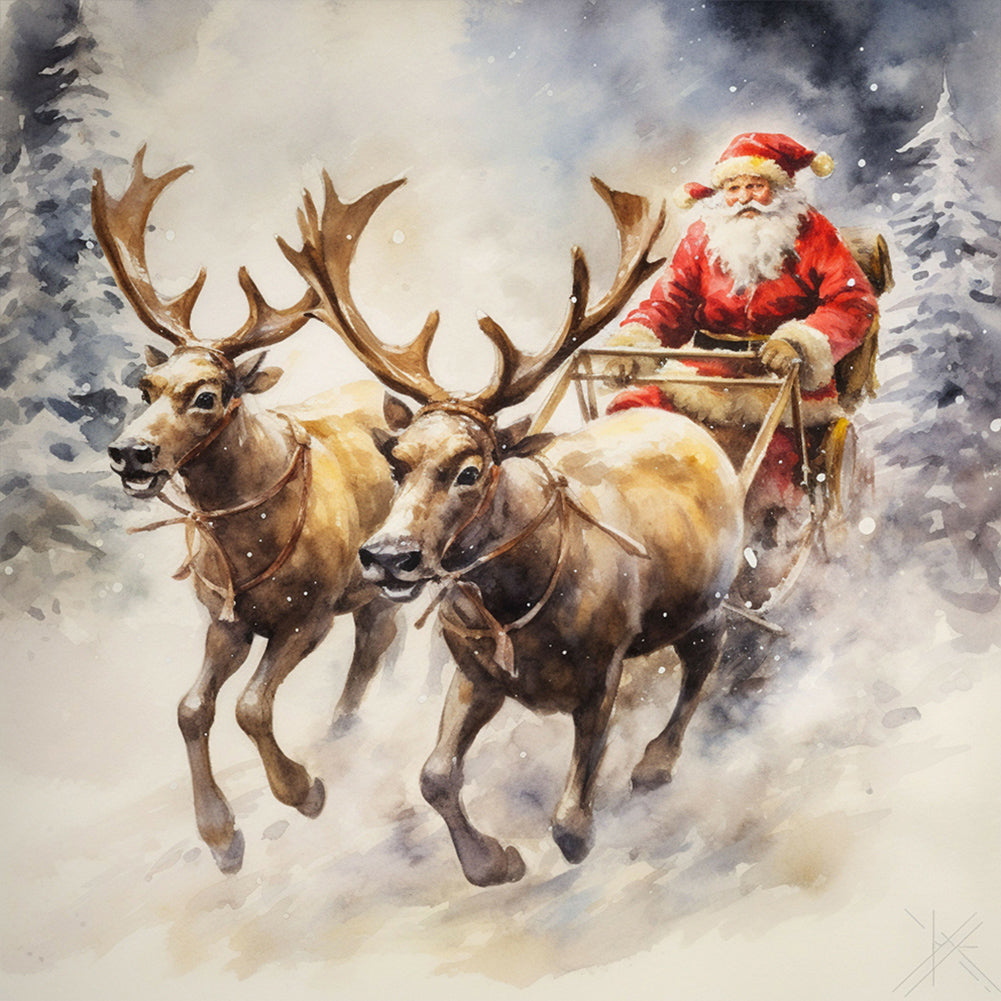 Santa Claus - Full Round Drill Diamond Painting 30*30CM