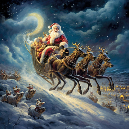 Santa Claus - Full Round Drill Diamond Painting 30*30CM