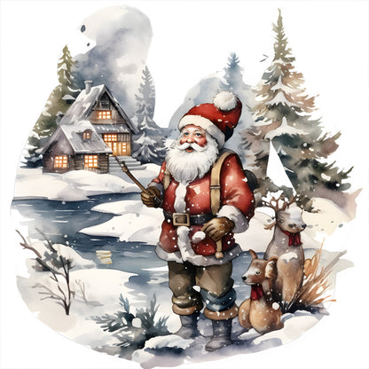 Santa In The Snow - Full Round Drill Diamond Painting 30*30CM