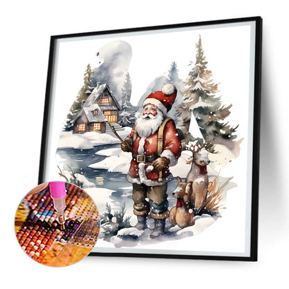 Santa In The Snow - Full Round Drill Diamond Painting 30*30CM