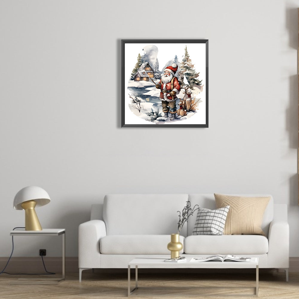 Santa In The Snow - Full Round Drill Diamond Painting 30*30CM