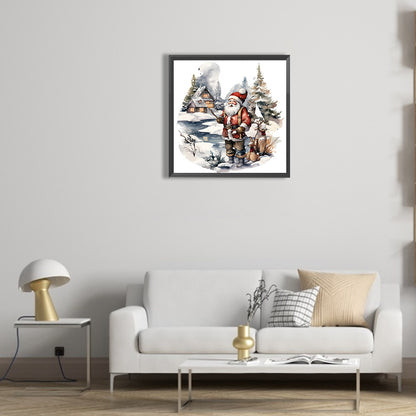 Santa In The Snow - Full Round Drill Diamond Painting 30*30CM