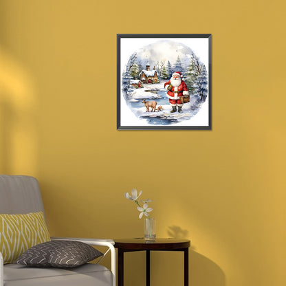 Santa In The Snow - Full Round Drill Diamond Painting 30*30CM