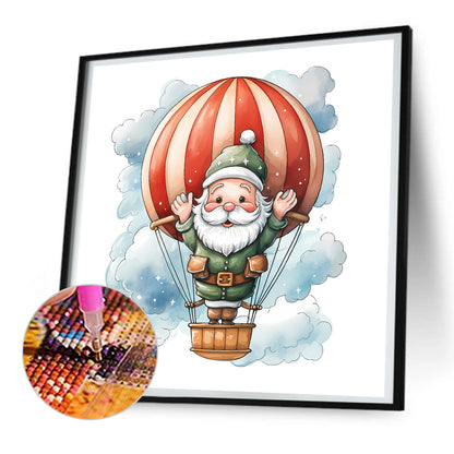 Hot Air Balloon Santa Claus - Full Round Drill Diamond Painting 30*30CM