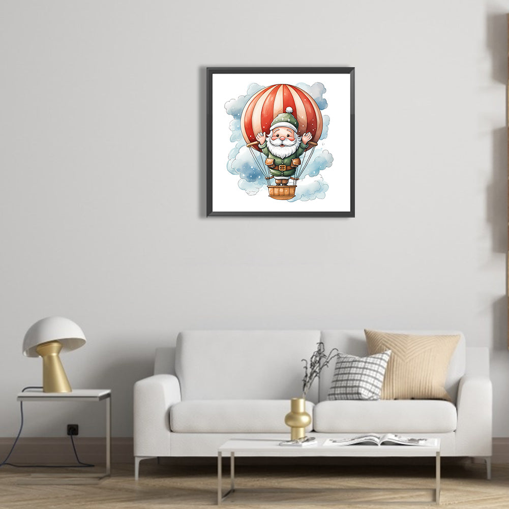 Hot Air Balloon Santa Claus - Full Round Drill Diamond Painting 30*30CM