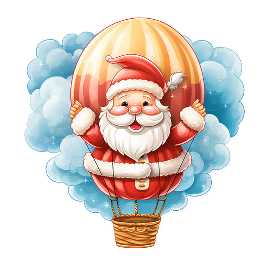 Hot Air Balloon Santa Claus - Full Round Drill Diamond Painting 30*30CM
