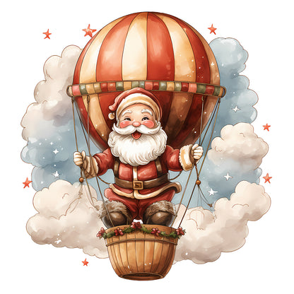 Hot Air Balloon Santa Claus - Full Round Drill Diamond Painting 30*30CM