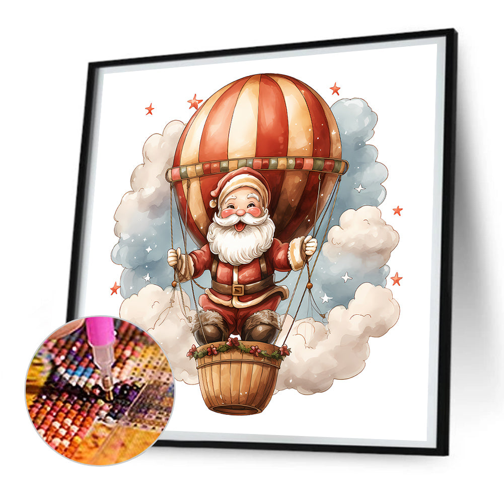 Hot Air Balloon Santa Claus - Full Round Drill Diamond Painting 30*30CM