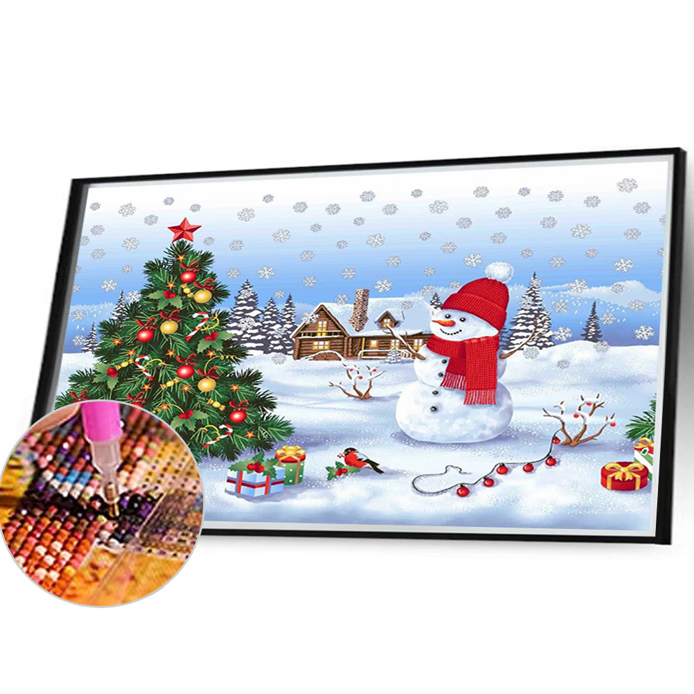 Snowman - Full Round Drill Diamond Painting 40*30CM