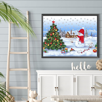 Snowman - Full Round Drill Diamond Painting 40*30CM