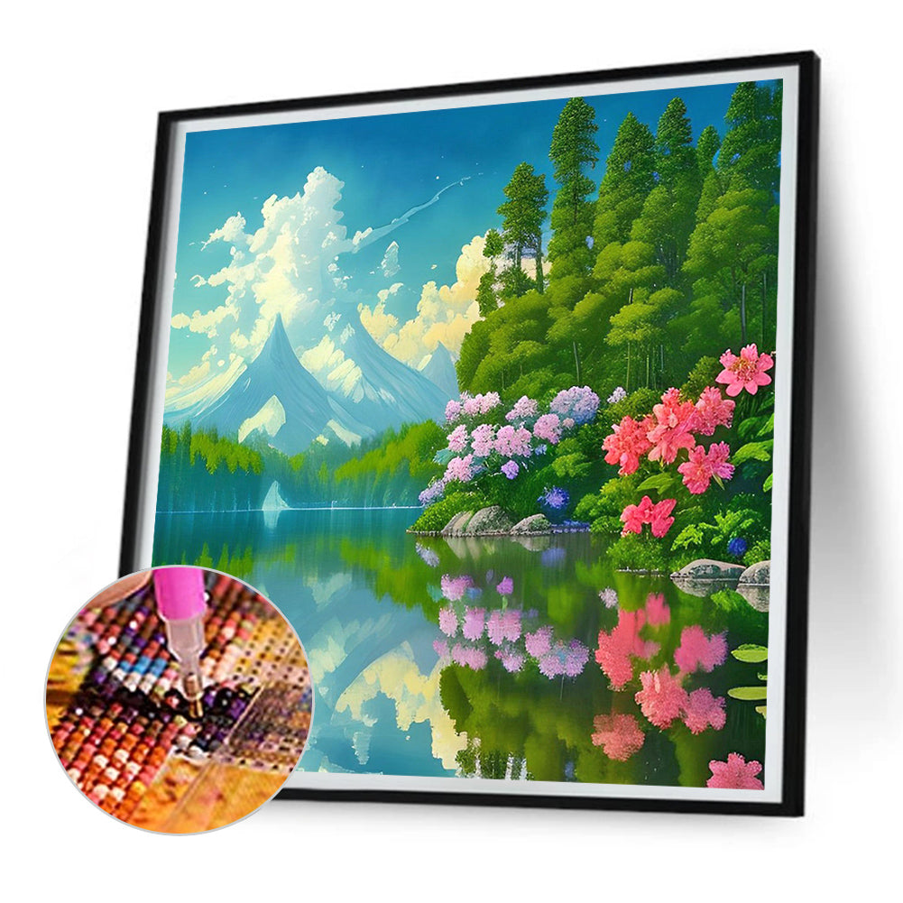 Landscape - Full Round Drill Diamond Painting 30*30CM