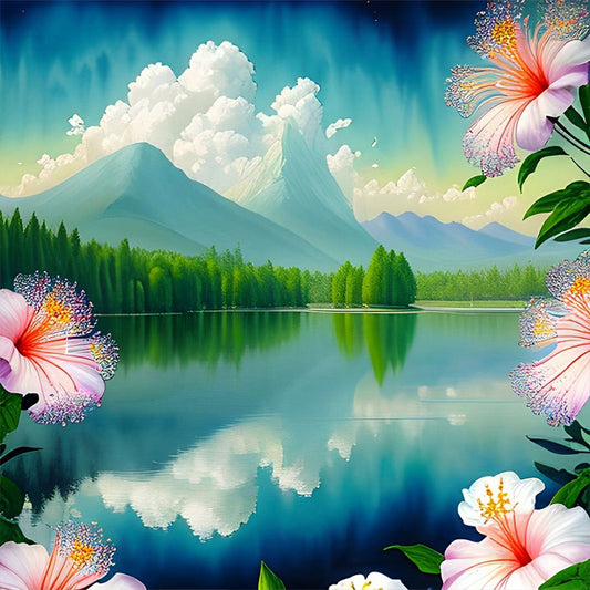 Landscape - Full Round Drill Diamond Painting 30*30CM