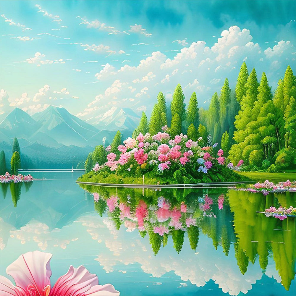 Landscape - Full Round Drill Diamond Painting 30*30CM