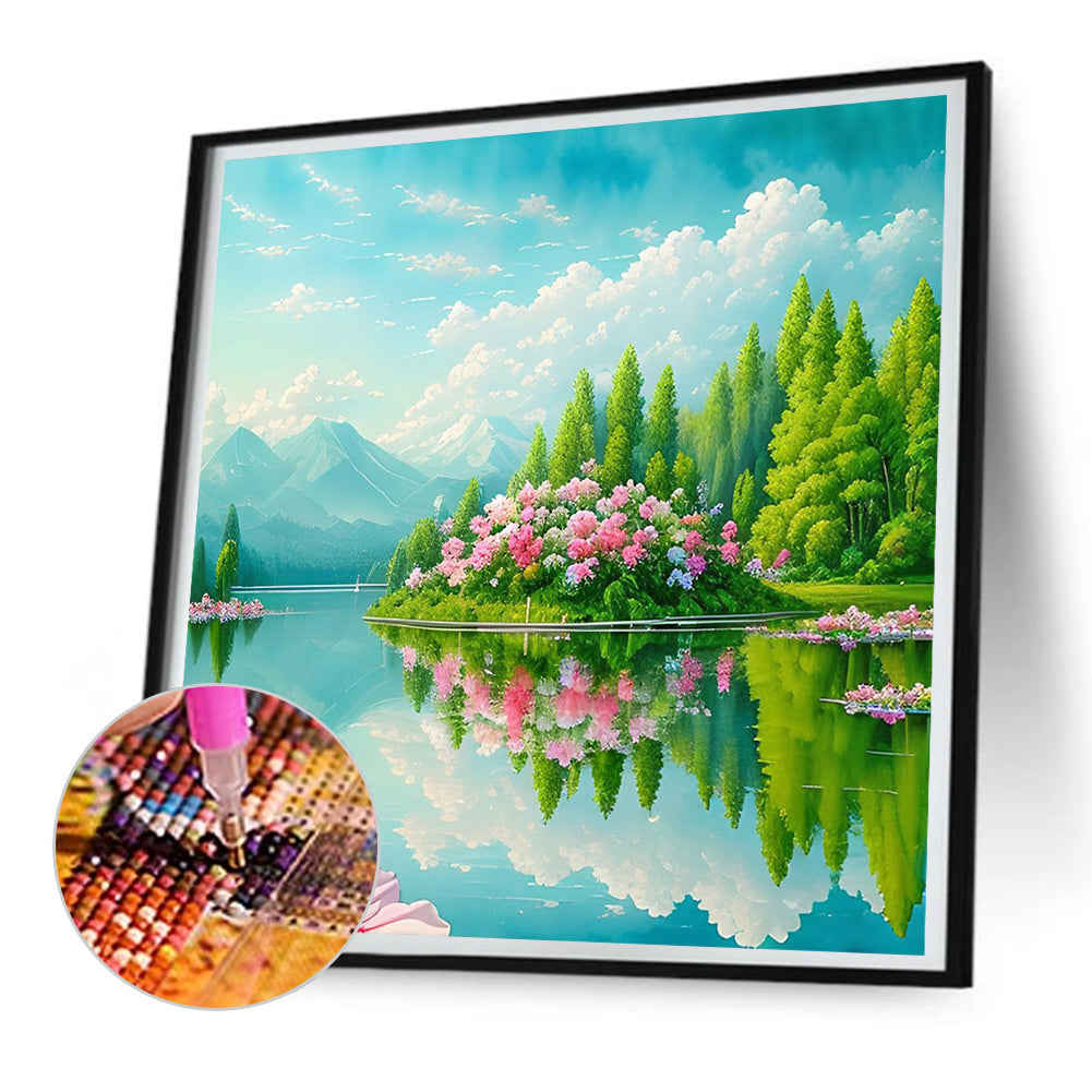 Landscape - Full Round Drill Diamond Painting 30*30CM
