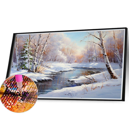 Snow Mountain - Full Round Drill Diamond Painting 40*30CM