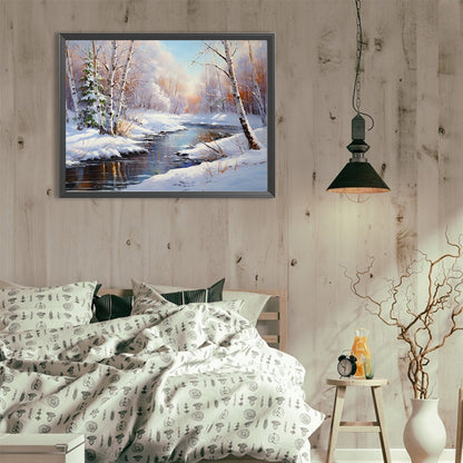 Snow Mountain - Full Round Drill Diamond Painting 40*30CM