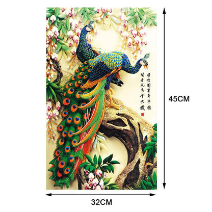 Peacock - Special Shaped Drill Diamond Painting 32*45CM