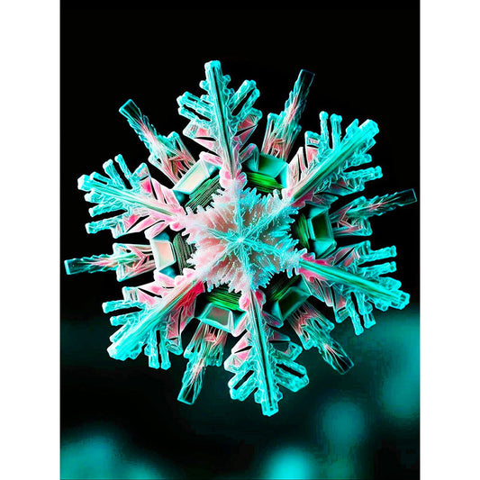Green Snowflake - Full Round Drill Diamond Painting 30*40CM