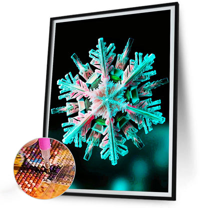 Green Snowflake - Full Round Drill Diamond Painting 30*40CM