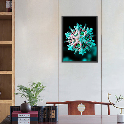 Green Snowflake - Full Round Drill Diamond Painting 30*40CM