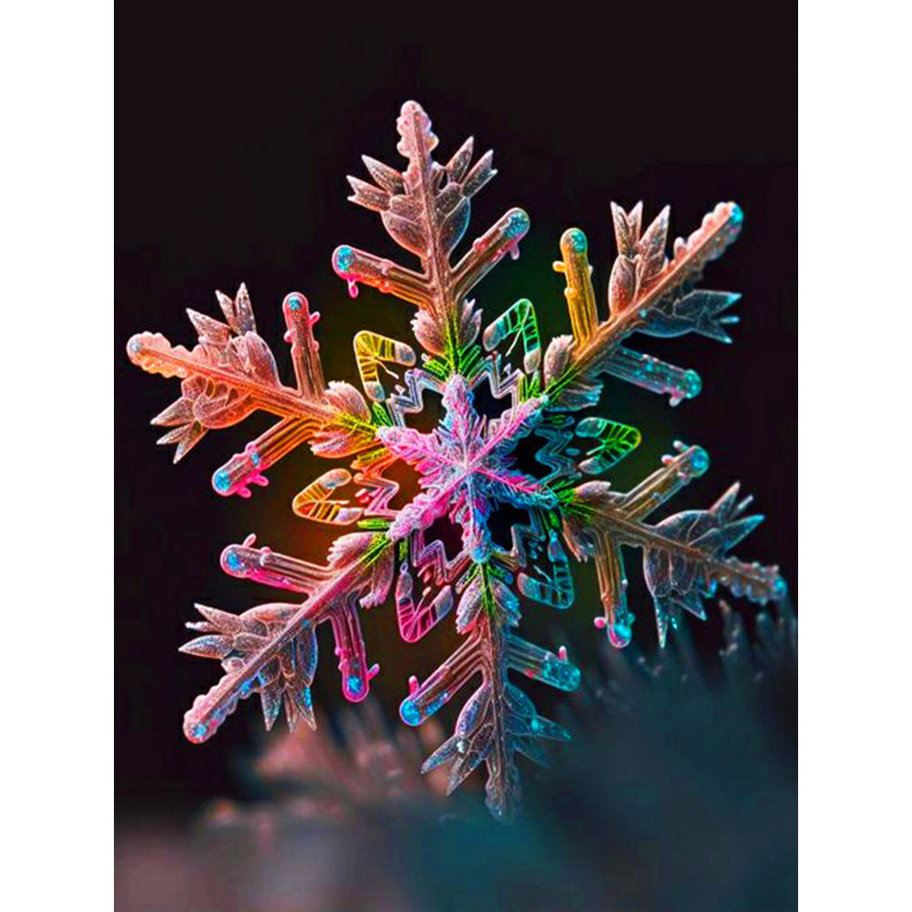 Red And Green Snowflakes - Full Round Drill Diamond Painting 30*40CM