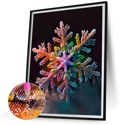 Red And Green Snowflakes - Full Round Drill Diamond Painting 30*40CM