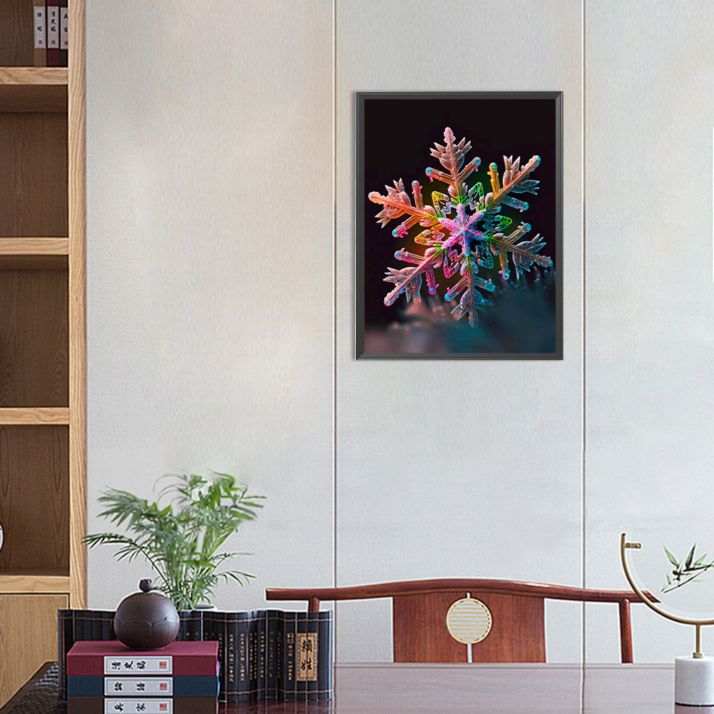 Red And Green Snowflakes - Full Round Drill Diamond Painting 30*40CM