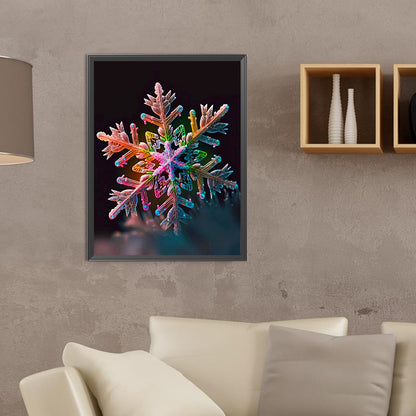 Red And Green Snowflakes - Full Round Drill Diamond Painting 30*40CM