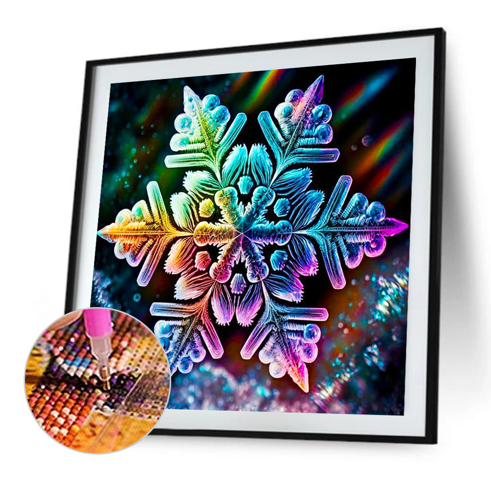 Colorful Snowflakes - Full Round Drill Diamond Painting 40*40CM