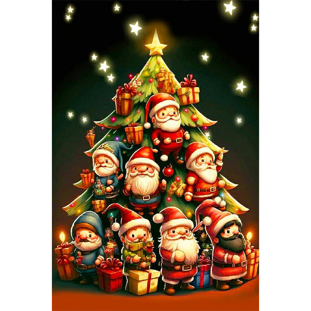 Santa Christmas Tree - Full Round Drill Diamond Painting 40*60CM