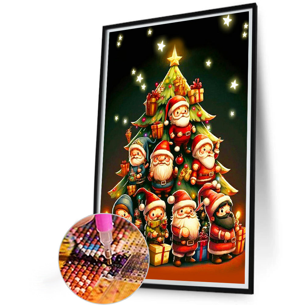 Santa Christmas Tree - Full Round Drill Diamond Painting 40*60CM