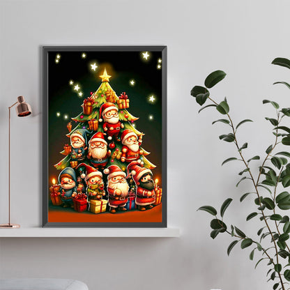 Santa Christmas Tree - Full Round Drill Diamond Painting 40*60CM