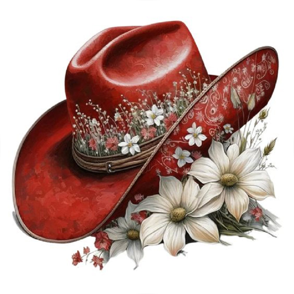 Cowboy Hat - Full Round Drill Diamond Painting 30*30CM