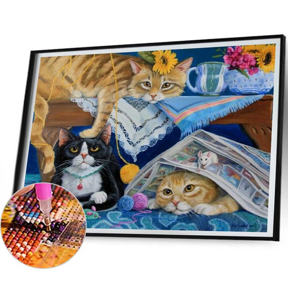 Rest Kitten - Full Square Drill Diamond Painting 40X30CM