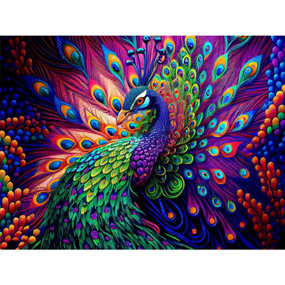 Peacock - Full AB Square Drill Diamond Painting 40*30CM