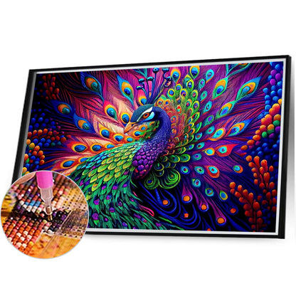 Peacock - Full AB Square Drill Diamond Painting 40*30CM