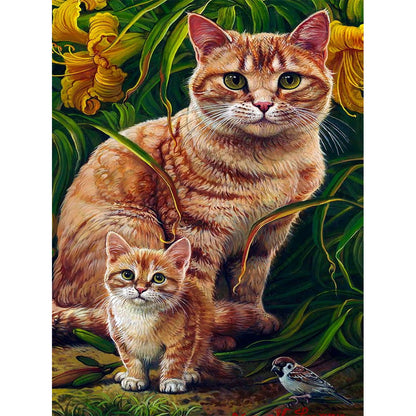 Mother And Child Cat - Full Square Drill Diamond Painting 30*40CM