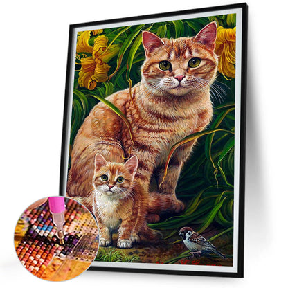 Mother And Child Cat - Full Square Drill Diamond Painting 30*40CM